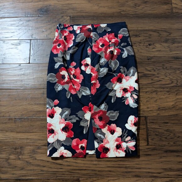 RW&CO pencil skirt navy red floral size 0 - Picture 14 of 15